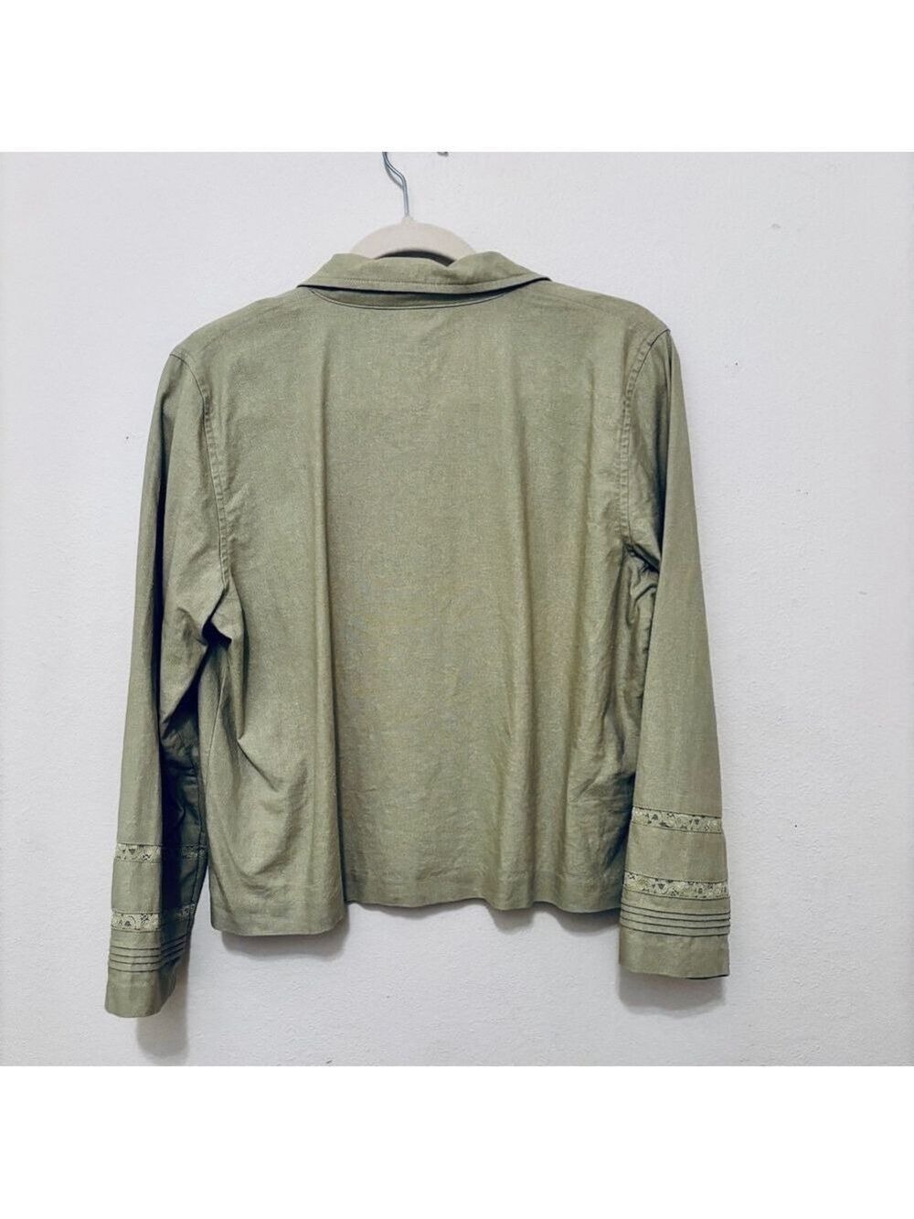 Norton Vintage Light Green Petite Button Down Jacket - Picture 10 of 11
